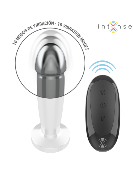 INTENSE - ANAL PLUG 10 VIBRATIONS METAL DILDO WITH REMOTE CONTROL S