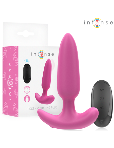 INTENSE - ROSS analinis kaištis, 10 vibracijų, rožinis, nuotolinio valdymo pultas