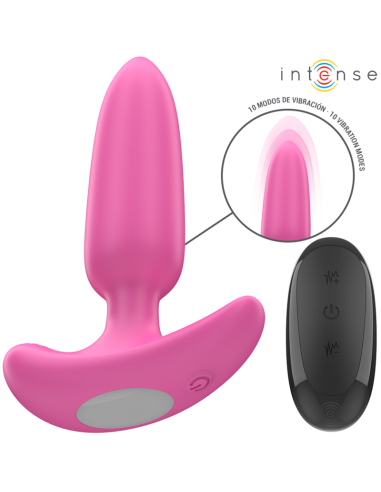 INTENSE - ROSS analinis kaištis, 10 vibracijų, rožinis, nuotolinio valdymo pultas