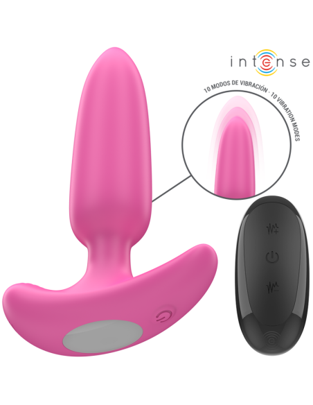 INTENSE - ROSS analinis kaištis, 10 vibracijų, rožinis, nuotolinio valdymo pultas