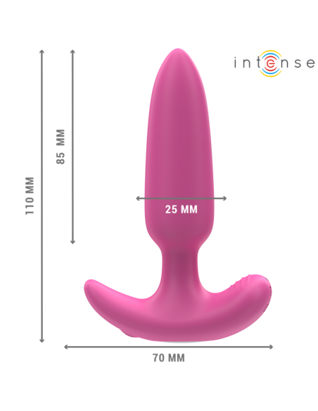 INTENSE - ROSS analinis kaištis, 10 vibracijų, rožinis, nuotolinio valdymo pultas
