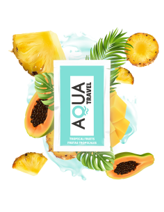 AQUA TRAVEL - TROPIKINIŲ VAISIŲ SKONIO VANDENS PAGRINDU PAGAMINTAS LUBRIKANTAS 6 ML