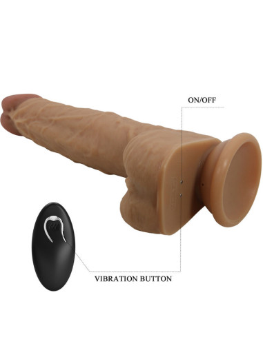 PRETTY LOVE - JONATHAN SILICONE DILDO 3 VIBRATIONS 3 INSERTION MEASUREMENTS REMOTE CONTROL 21 CM