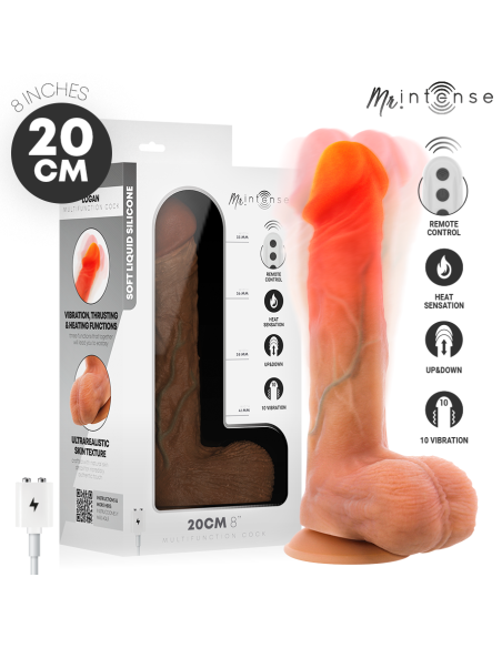 MR INTENSE - LOGAN VIBRATOR DILDO SILICONE WITH HEAT EFFECT AND REMOTE CONTROL 20 CM -Ø- 4,1 CM