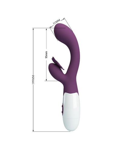 PRETTY LOVE - DRUGELIO BUČINIO SU KLITORIAUS MASAŽUOKLIU IR G-SPOT STIMULIATORIUS VIOLETINIS