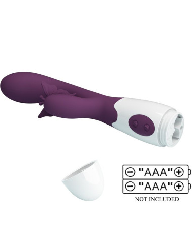 PRETTY LOVE - BUTTERFLY KISS RABBIT VIBRATOR and G-SPOT STIMULATOR PURPLE