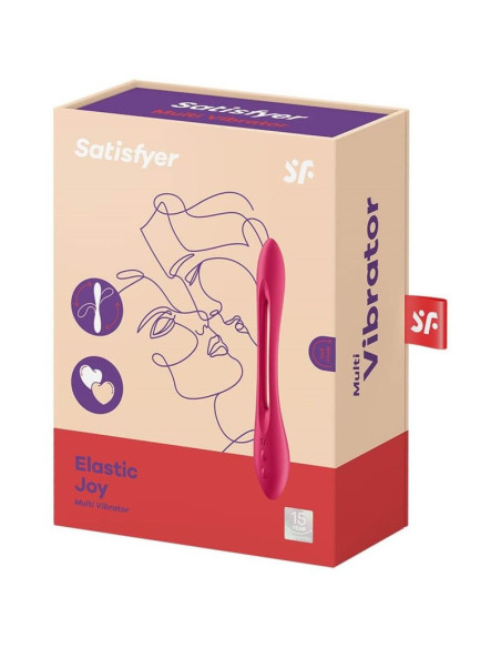 SATISFYER - ELASTIC JOY DAUGIAVIBRATORIUS, RAUDONAS