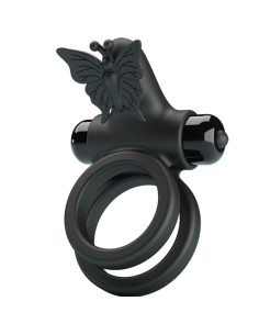 PRETTY LOVE - DOUBLE VIBRATING RING WITH BLACK STIMULATOR