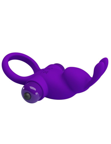 PRETTY LOVE - VIBRUOJAMAS ŽIEDAS I TRIUŠIO FORMOS VIOLETINIAM PENIUI