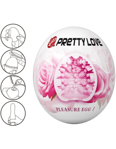 PRETTY LOVE - VYRIŠKAS MASTURBATORIUS KIAUŠINIO FORMOS ROŽINIS