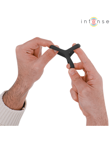 INTENSE - CARSON DOUBLE SILICONE PENIS RING BLACK MODEL 4