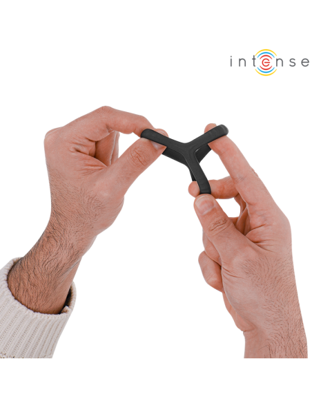 INTENSE - CARSON DVIGUBAS SILIKONINIS VARPOS ŽIEDAS JUODAS, MODELIS 4