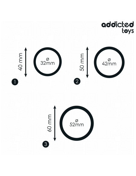 ADDICTED TOYS - SILIKONINIŲ ŽIEDŲ RINKINYS, 2 MODELIS
