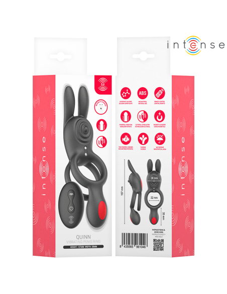 INTENSE - QUINN DOUBLE VIBRATION RING WITH REMOTE CONTROL