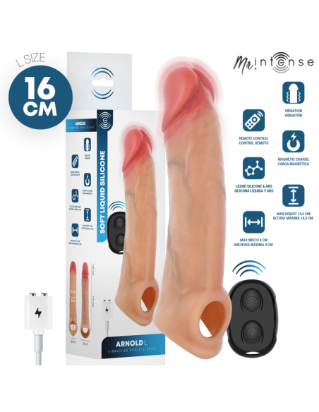 MR INTENSE - ARNOLD L ULTRA-REALISTIC VIBRATING PENIS SLEEVE REMOTE CONTROL 16 CM -Ø- 4.5 CM