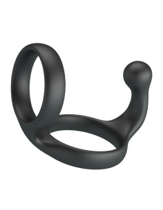 CRAZY BULL - FLORIAN DOUBLE COCK AND BALL RING BLACK