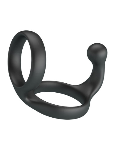 CRAZY BULL - FLORIAN DOUBLE COCK AND BALL RING BLACK