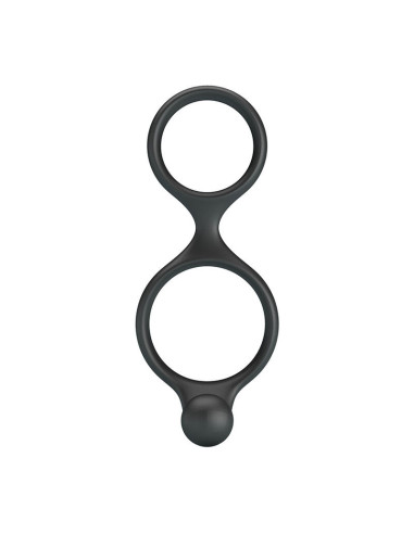 CRAZY BULL - FLORIAN DOUBLE COCK AND BALL RING BLACK