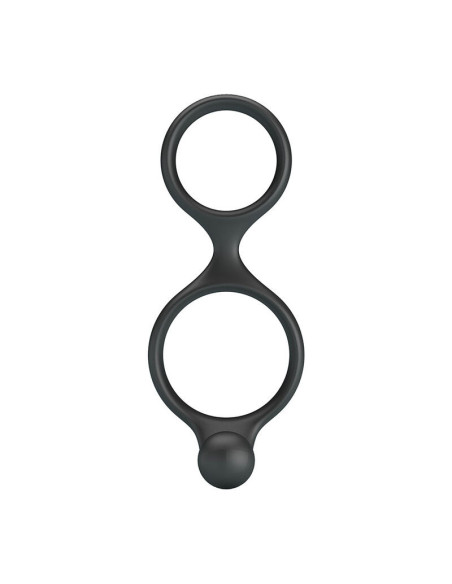 CRAZY BULL - FLORIAN DOUBLE COCK AND BALL RING BLACK