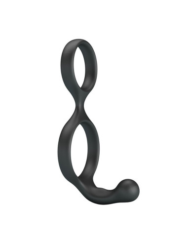 CRAZY BULL - FLORIAN DOUBLE COCK AND BALL RING BLACK