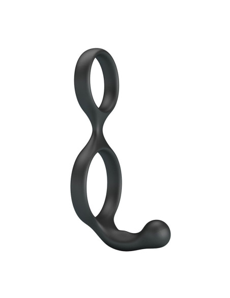 CRAZY BULL - FLORIAN DOUBLE COCK AND BALL RING BLACK