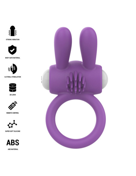 INTENSE - HOPPS VIBRATING PENIS RING WITH CLITORAL STIMULATION PURPLE