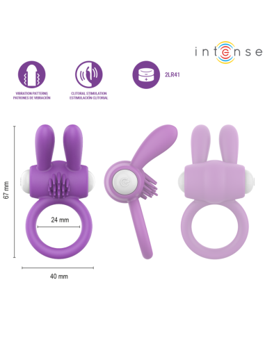 INTENSE - HOPPS VIBRATING PENIS RING WITH CLITORAL STIMULATION PURPLE