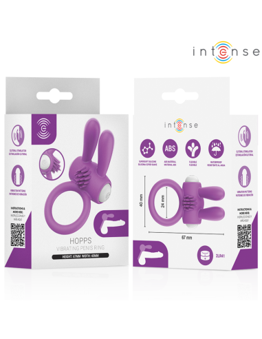 INTENSE - HOPPS VIBRATING PENIS RING WITH CLITORAL STIMULATION PURPLE
