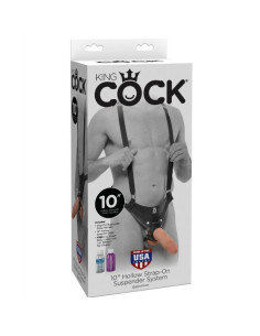KING COCK - 25.5 CM HOLLOW STRAP-ON SUSPENDER SYSTEM FLESH 2
