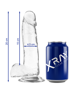 X RAY - CLEAR COCK WITH BALLS 20 CM -O- 4.5 CM