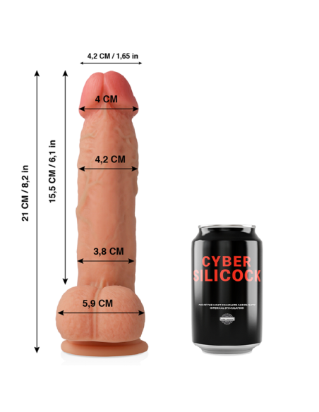 CYBER SILICOCK - SAUL ULTRA REALISTIŠKAS MINKŠTAS SKYSTAS SILIKONINIS 21 CM -O- 4,2 CM