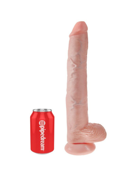 KING COCK - Dildo su kamuoliukais, 35,6 cm, minkštas