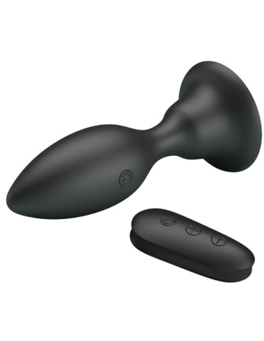 MR PLAY - ANAL PLUG WITH VIBRATION BLACK REMOTE CONTROL