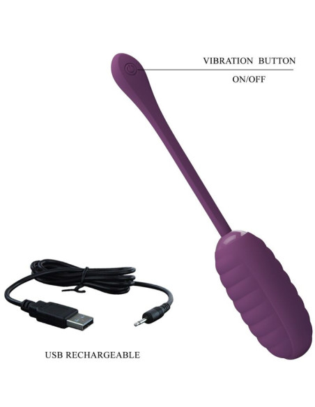 PRETTY LOVE – įkraunamas vibruojantis kiaušinis „CASPER PURPLE“