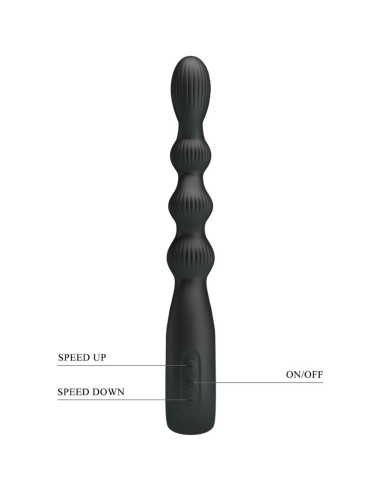 PRETTY LOVE - FEDERER ANAL VIBRATOR 12 VIBRATIONS BLACK