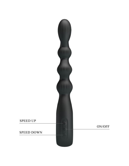 PRETTY LOVE - FEDERER ANALINIS VIBRATORIUS, 12 VIBRACIJOS, JUODA