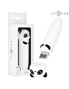 INTENSE - POH PANDA VIBRUOJANTI KULKA, ĮKRAUNAMAS USB, 10 X 2,2 CM