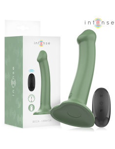 INTENSE - BECCA VIBRATOR SU SIURBLIU 10 VIBRACIJŲ ŽALIA NUOTOLINIO VALDYMO PULTAS