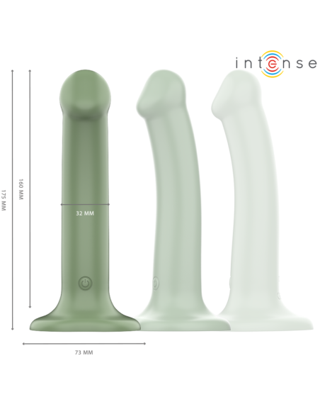 INTENSE - BECCA VIBRATOR SU SIURBLIU 10 VIBRACIJŲ ŽALIA NUOTOLINIO VALDYMO PULTAS