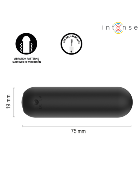 INTENSE - JUDY RECHARGEABLE VIBRATING BULLET WITH REMOTE CONTROL BLACK