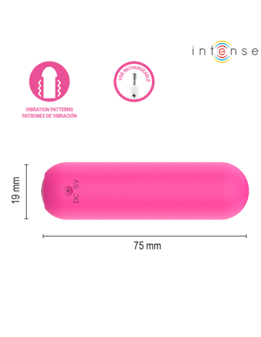 INTENSE - JUDY RECHARGEABLE VIBRATING BULLET WITH REMOTE CONTROL PINK