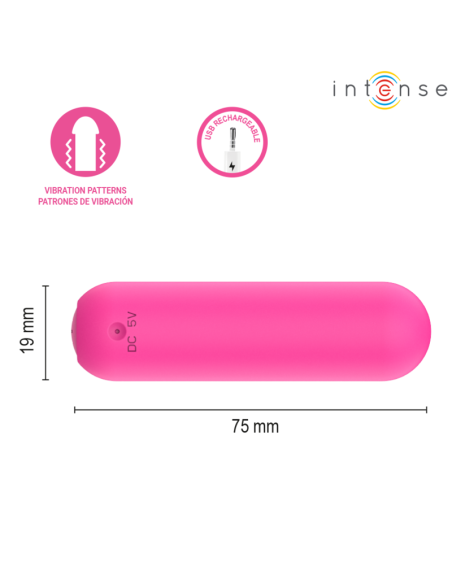 INTENSE - JUDY RECHARGEABLE VIBRATING BULLET WITH REMOTE CONTROL PINK