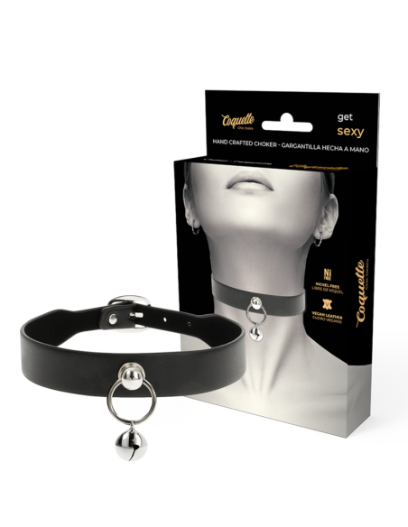COQUETTE CHIC DESIRE - VEGAN LEATHER NECKLACE WOMAN ACCESSORY RATTLE-HOOP