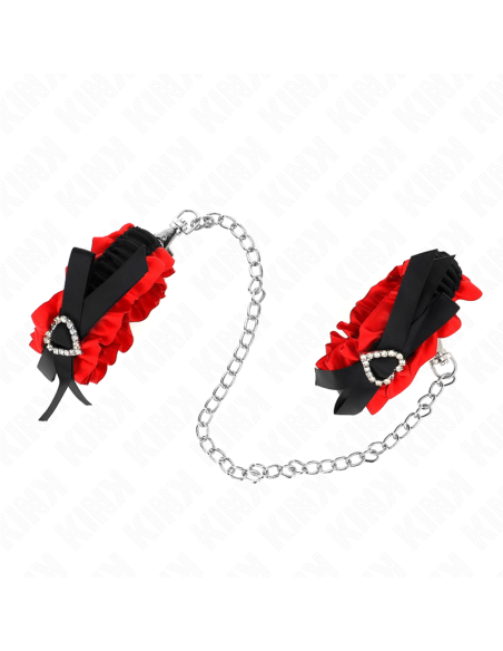 KINK - NĖRINĖTI ELASTINIAI RIŠO ĮRAŠAI SU RAUDONOMIS ŠIRDELĖMIS, REGULIUOJAMI 22-35 CM