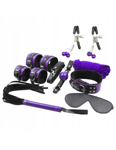 SECRETPLAY - BDSM rinkinys 8 vnt. violetinės-juodos spalvos