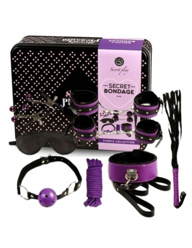 SECRETPLAY - BDSM rinkinys 8 vnt. violetinės-juodos spalvos