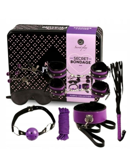 SECRETPLAY - BDSM rinkinys 8 vnt. violetinės-juodos spalvos