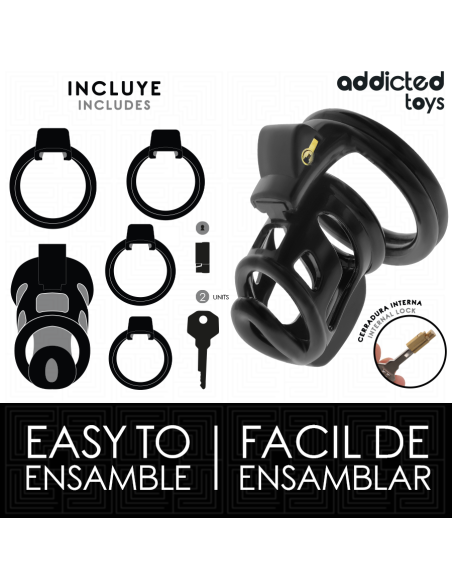 ADDICTED TOYS LOCKED - GILDEN CAGE SILICONE PENIS CAGE 8.5 CM