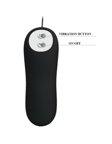 PRETTY LOVE - ANAL PLUG ANCHOR FORM SILICONE 12 VIBRATION MODES BLACK