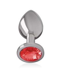 INTENSE - ALUMINUM METAL ANAL PLUG WITH RED CRYSTAL SIZE L 2
